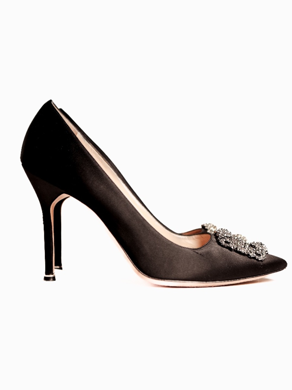Manolo Blahnik Hangisi 105mm satin pumps BLACK size 43